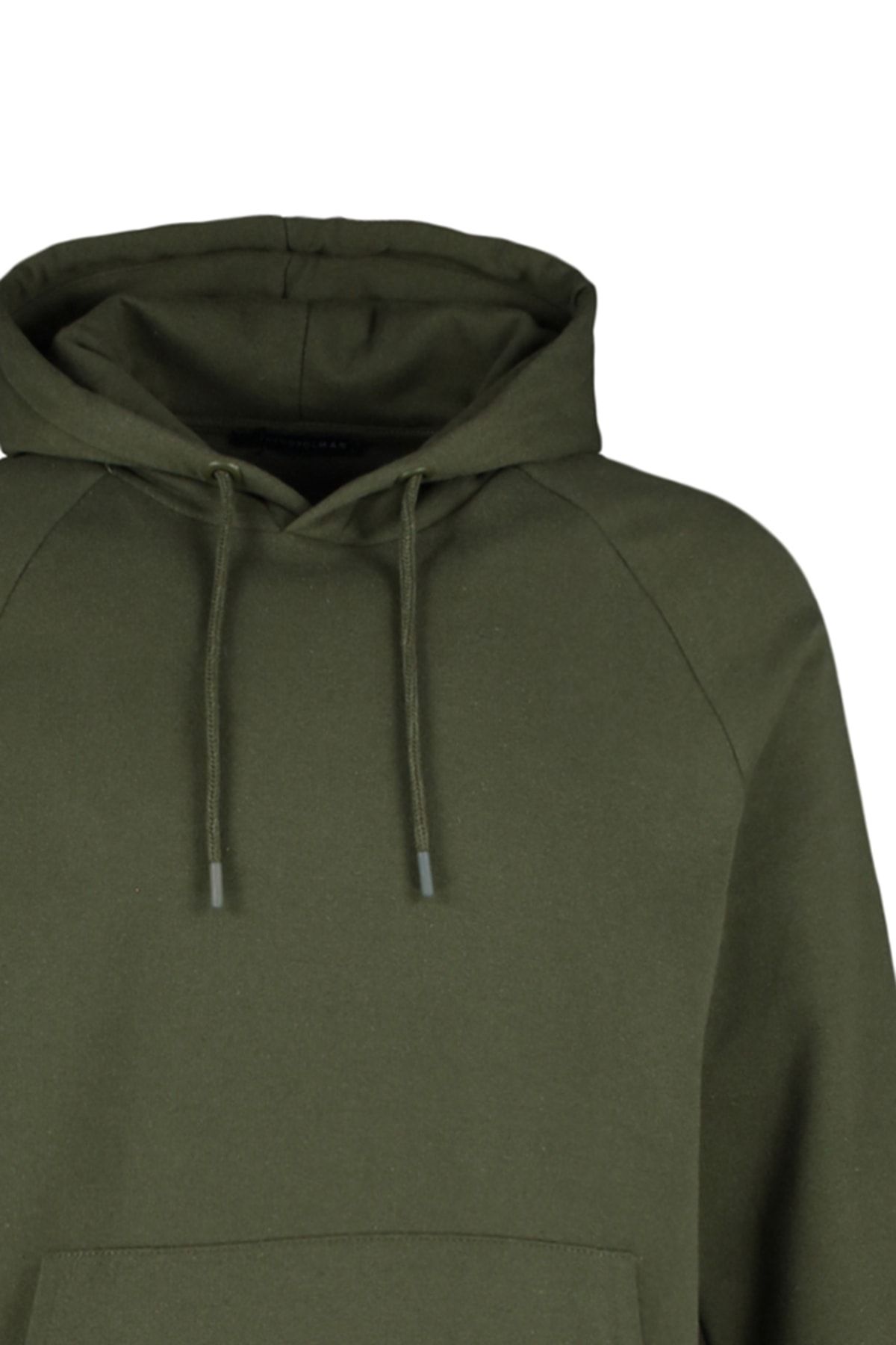 Trendyol Collection-Polar KHaki kapucnis pulóver - normál szabású TMNAW23sw00194 7