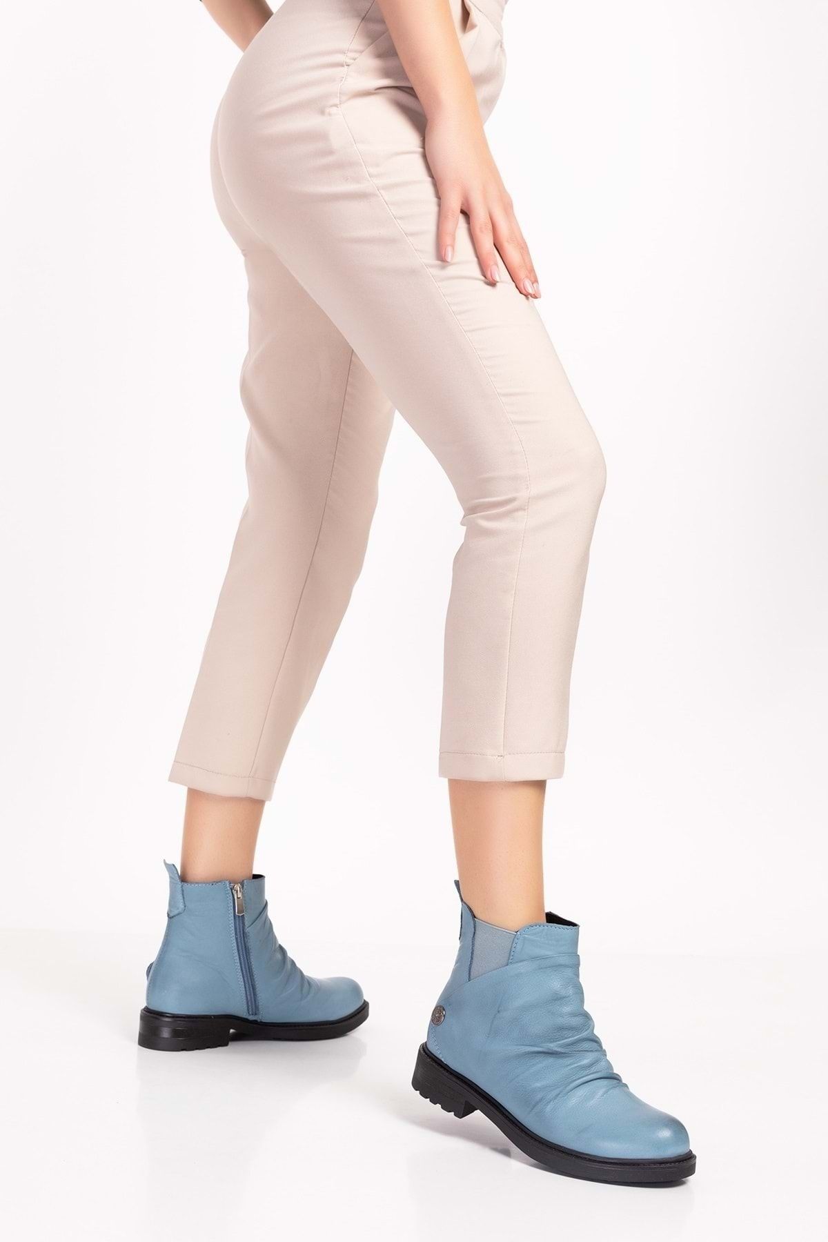 Gondol-Cizme de zi cu zi confortabile din piele naturală cu textura moale Gnd.70113 - Albastru - 37 4