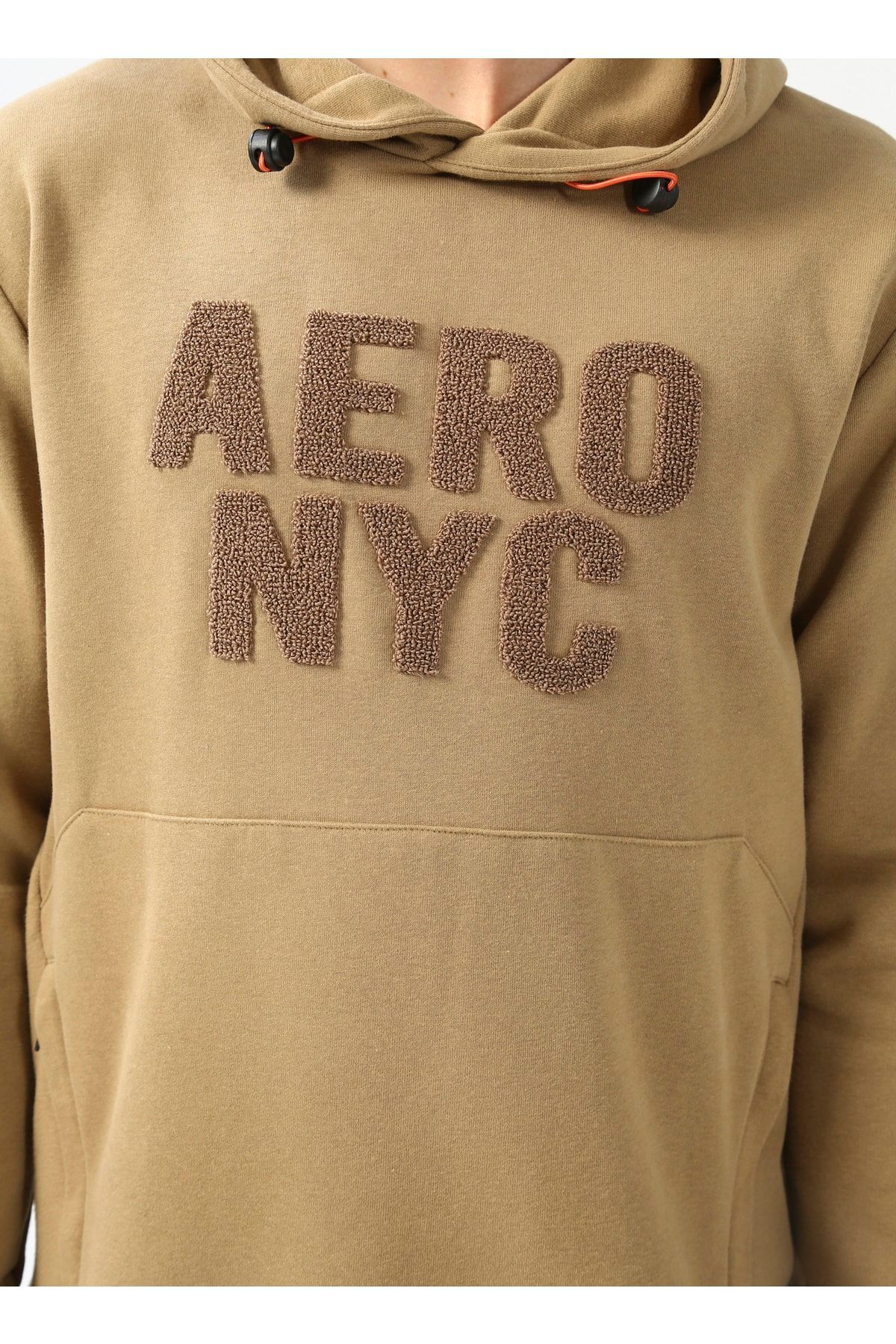Aeropostale-Bluza męska z kapturem i haftem w kolorze ciemnobeżowym E-urban 5