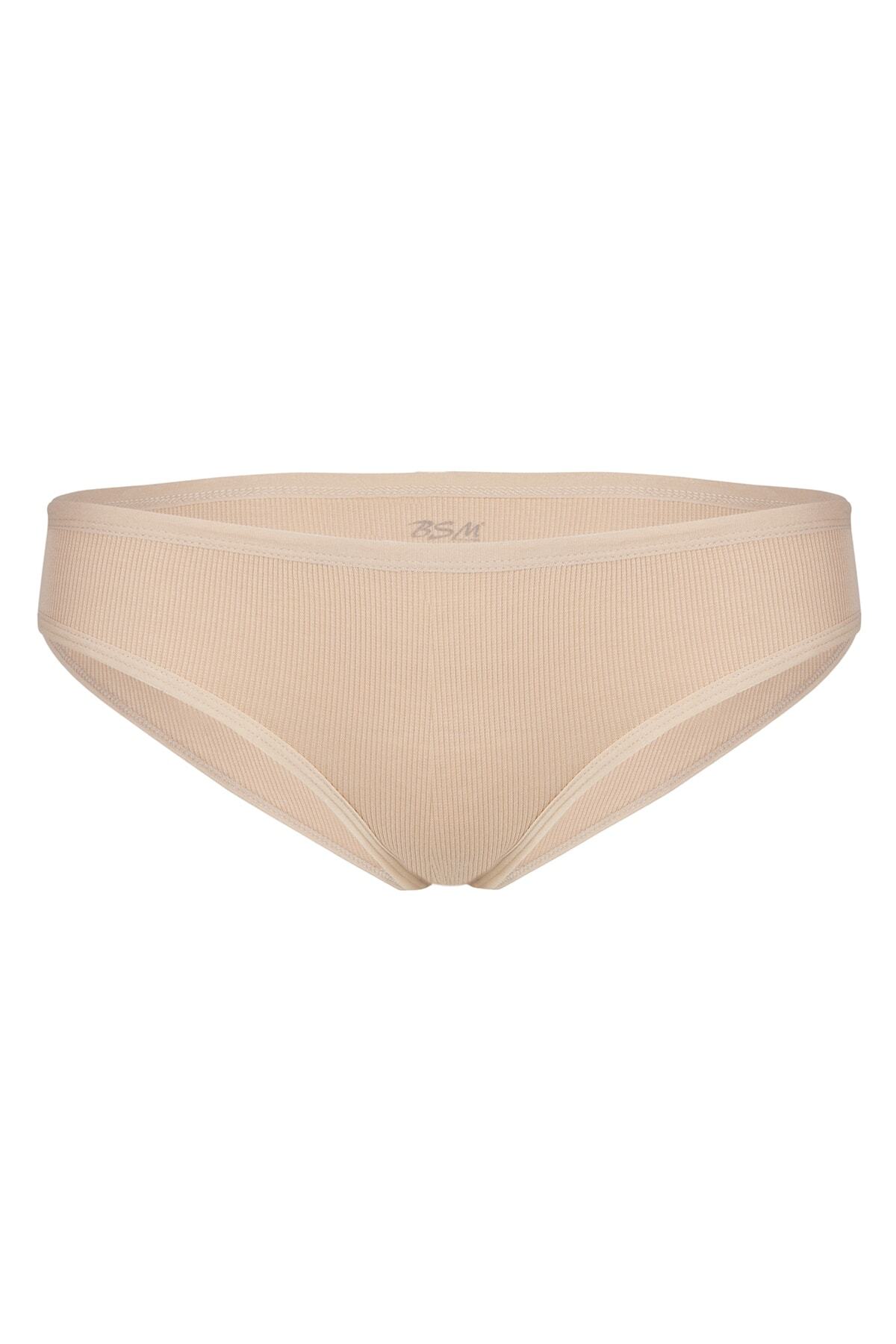 BSM-Chiloți de bikini din bumbac, din bumbac, din piele albă și neagră, din 3 piese 4