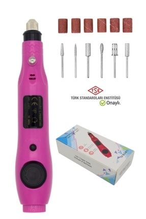 Tırnak Törpü Makinesi Seti Yeni Trend USB'li Üstün Tasarım Nail Drill Nail Art Pembe Renk Garantili bb-200