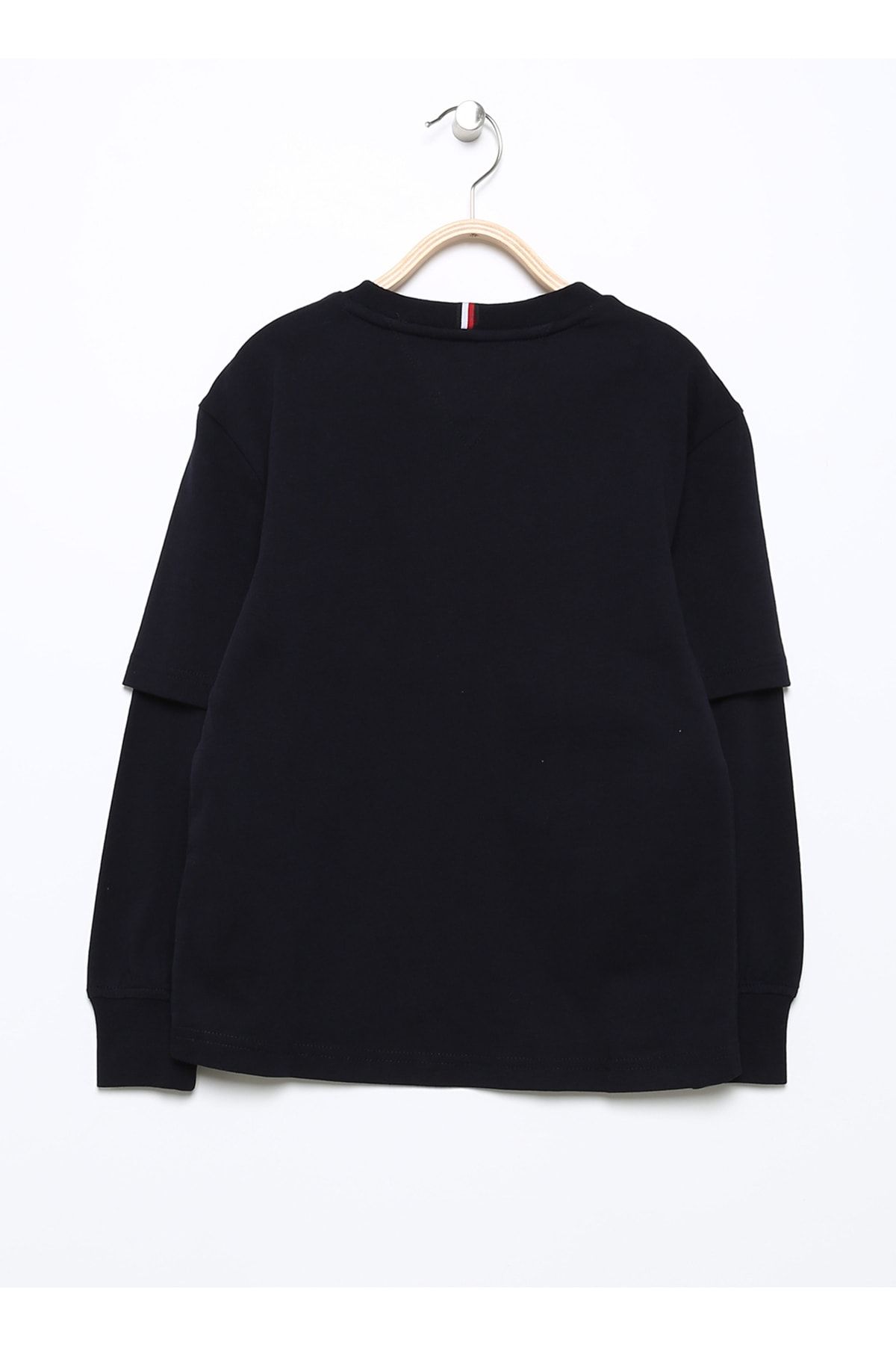 Baskılı Mavi Erkek Çocuk T-shirt Tommy Aw Double Layer Tee L/s