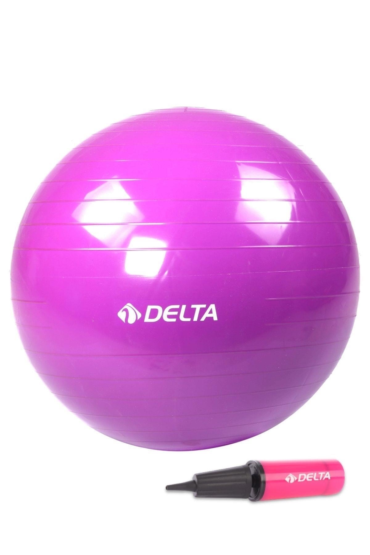 Delta 55 Cm Mor Deluxe Pilates Topu Ve Çift Yönlü Pompa Seti