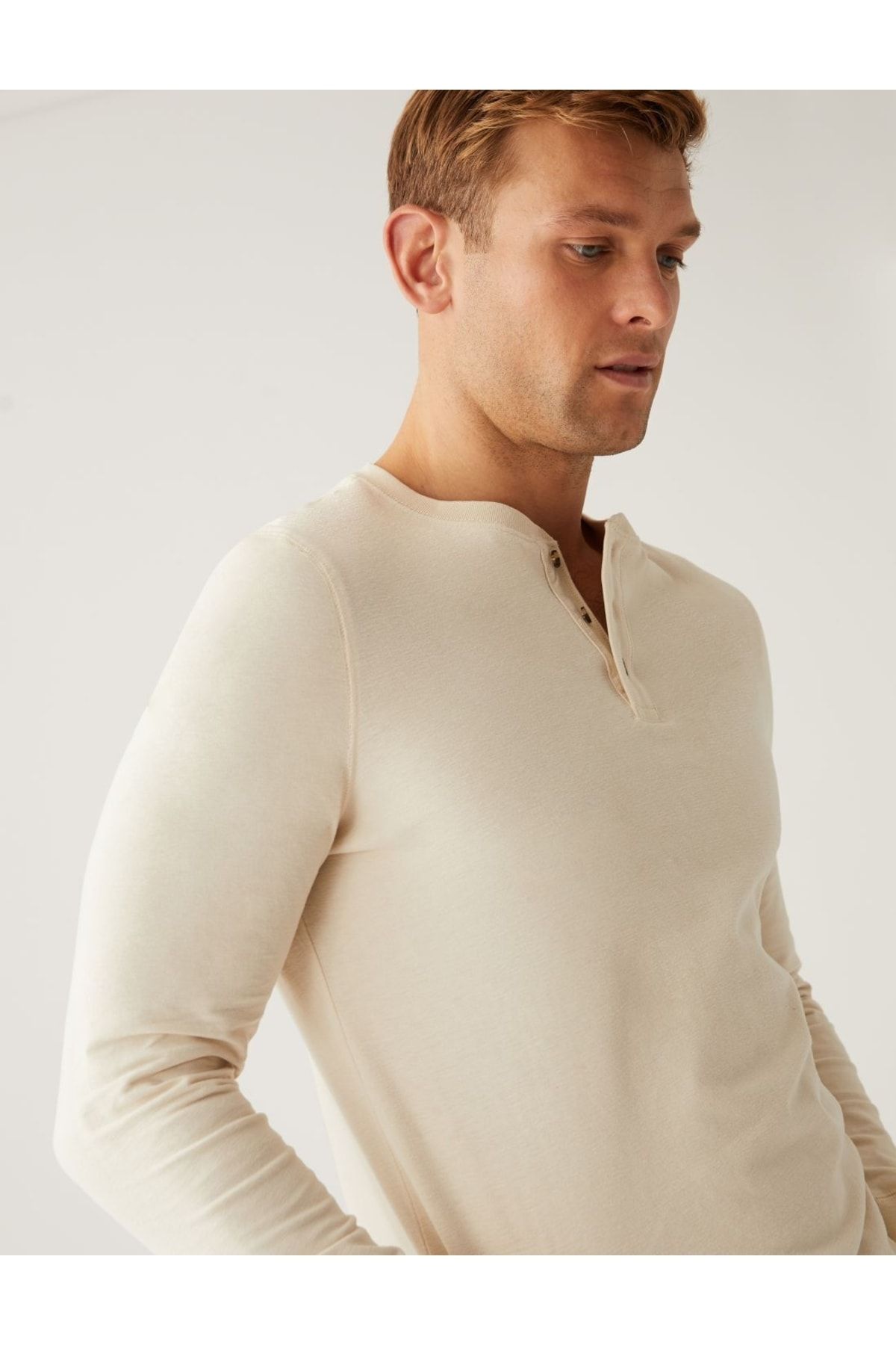 Marks & Spencer Saf Pamuklu Uzun Kollu T-shirt
