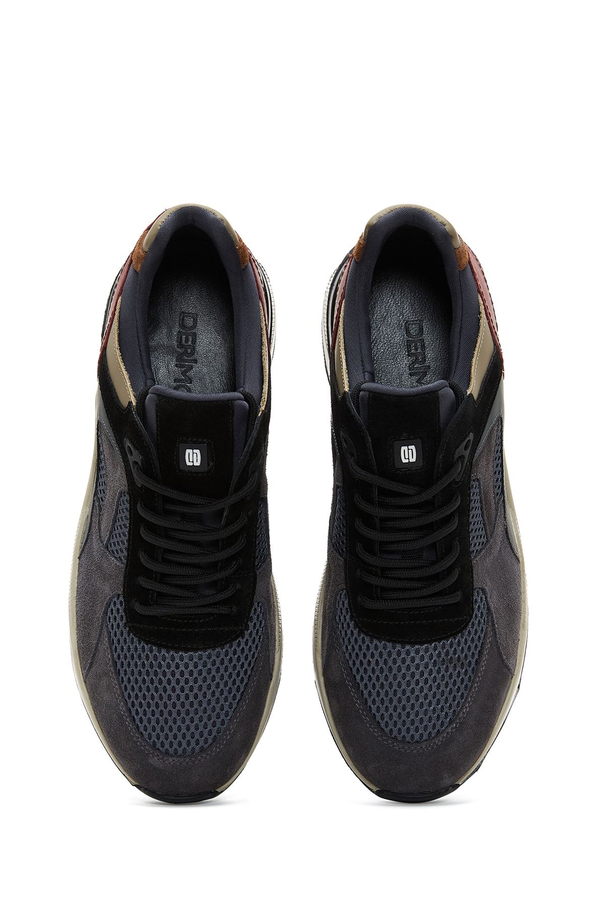 Gri - Erkek Deri Sneaker