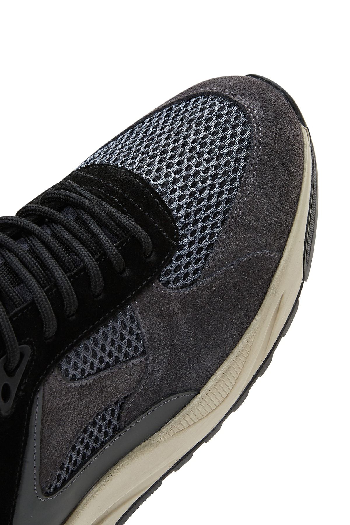 Gri - Erkek Deri Sneaker