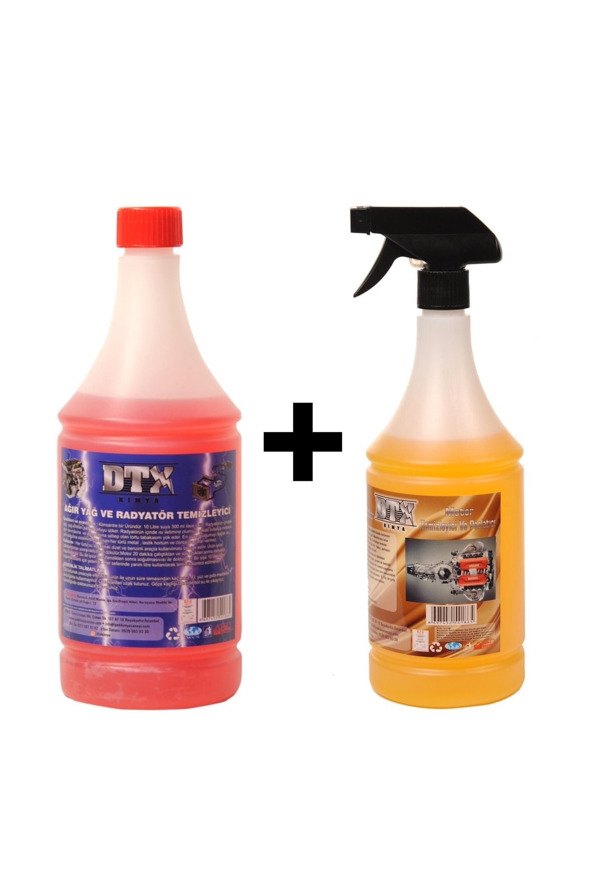 Ağır Yağ Sökücü Konsantre (1/5) 1 Litre & Susuz Motor Temizleyici Konsantre (1/5) 1 Litre