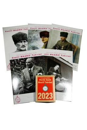 2023 Saatli Maarif Takvimi (BÜYÜK BOY-OKUNAKLI) Atatürk Posterli Arka Karton mrc415564