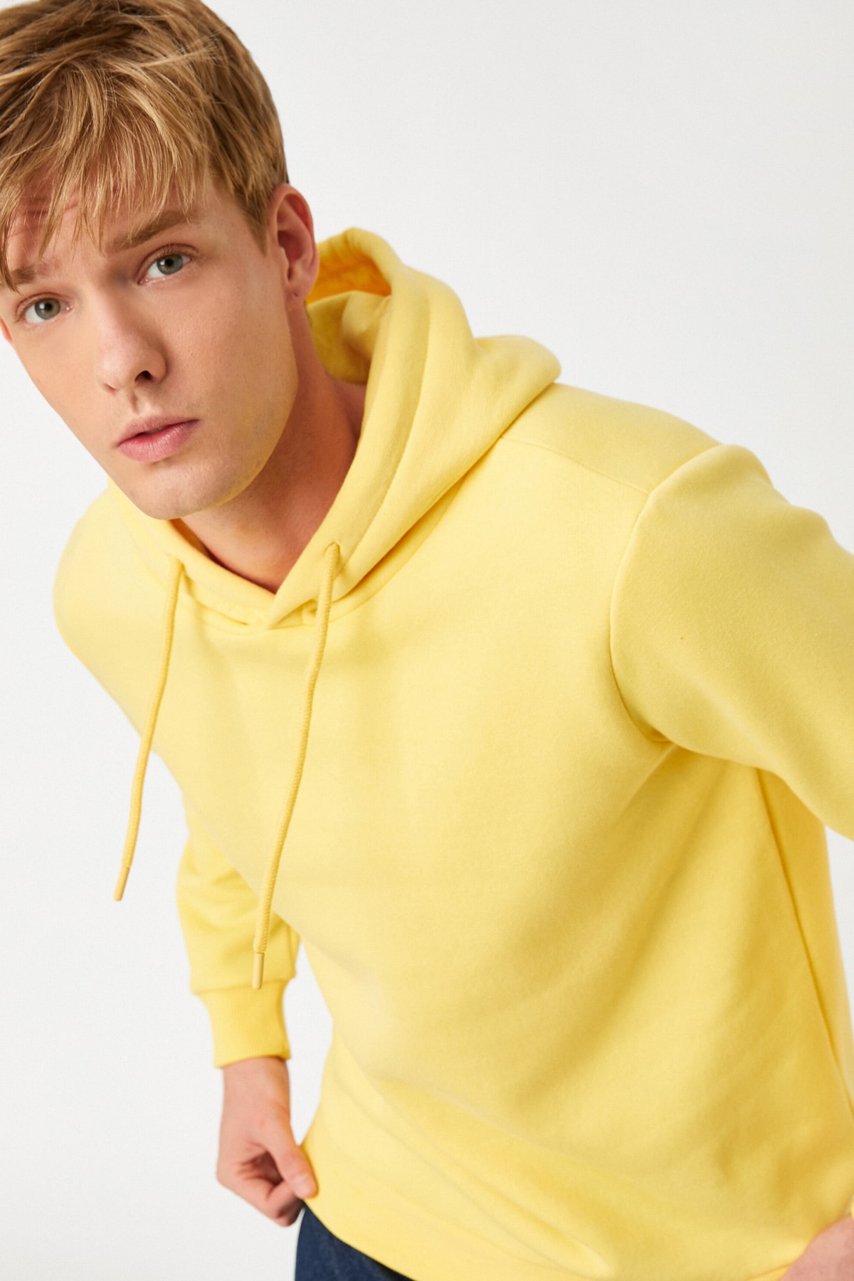 Koton Sweatshirt Gelb Regular Fit Fast ausverkauft