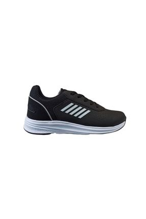 222-2712 Zn Siyah Cilt Sneaker Ayakkabı AY914