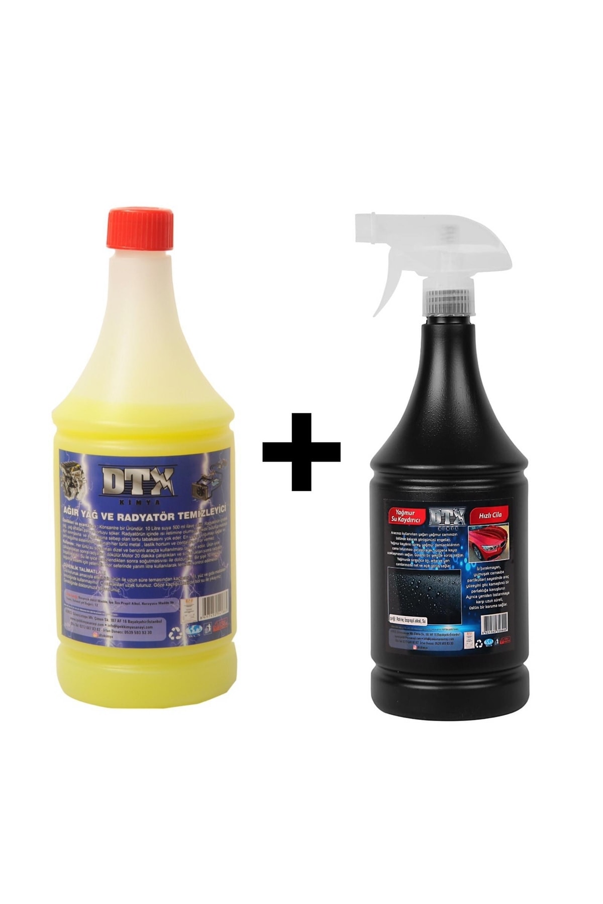 Ağır Yağ Sökücü Konsantre 1 Lt (1/5) & Yağmur Suyu Kaydırıcı, Hızlı Cila 1 Lt