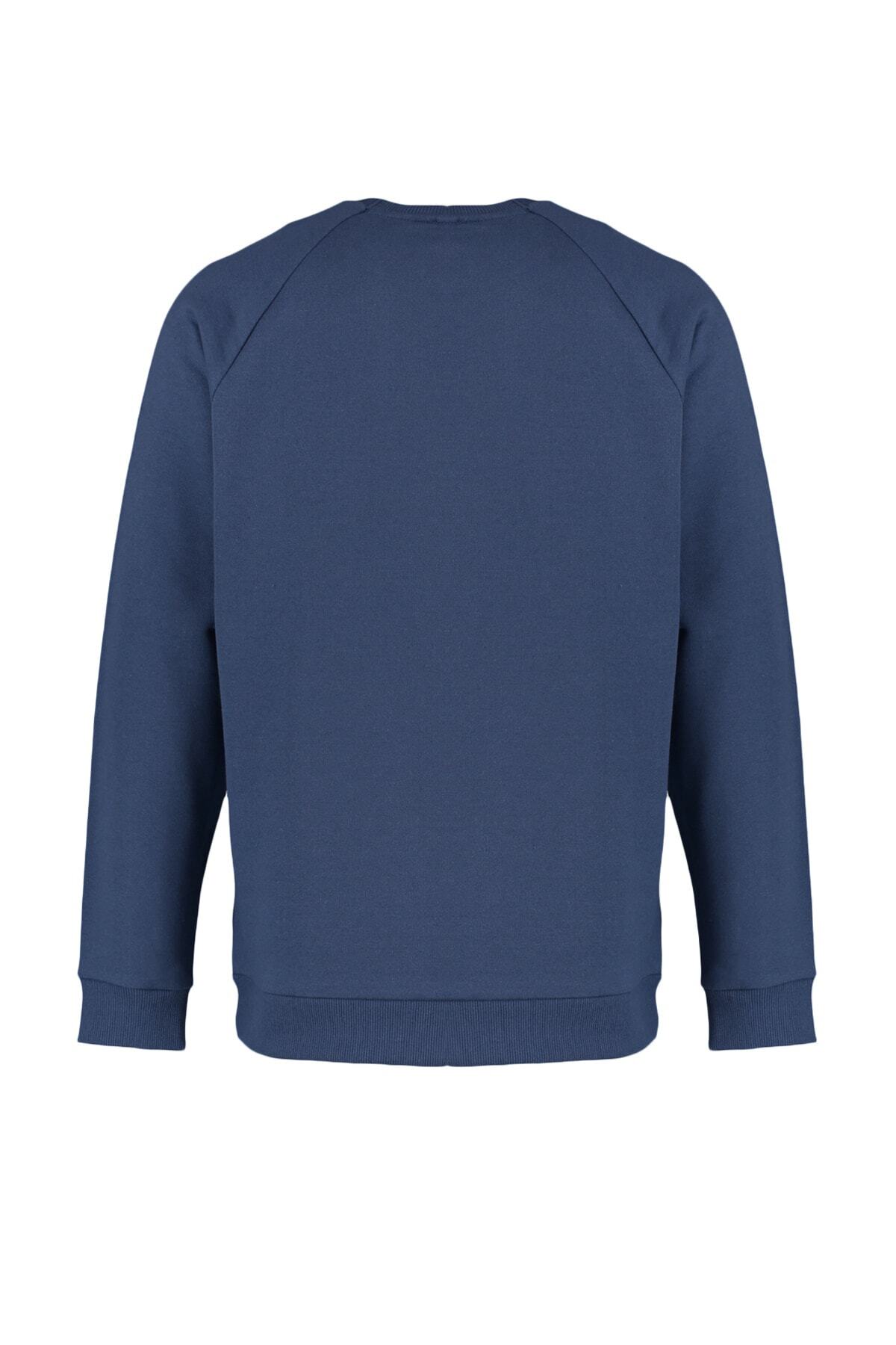 Trendyol Collection-Navy Blue OverSize polár pulóver - meleg, széles szabású TMNAW23SW00190 12