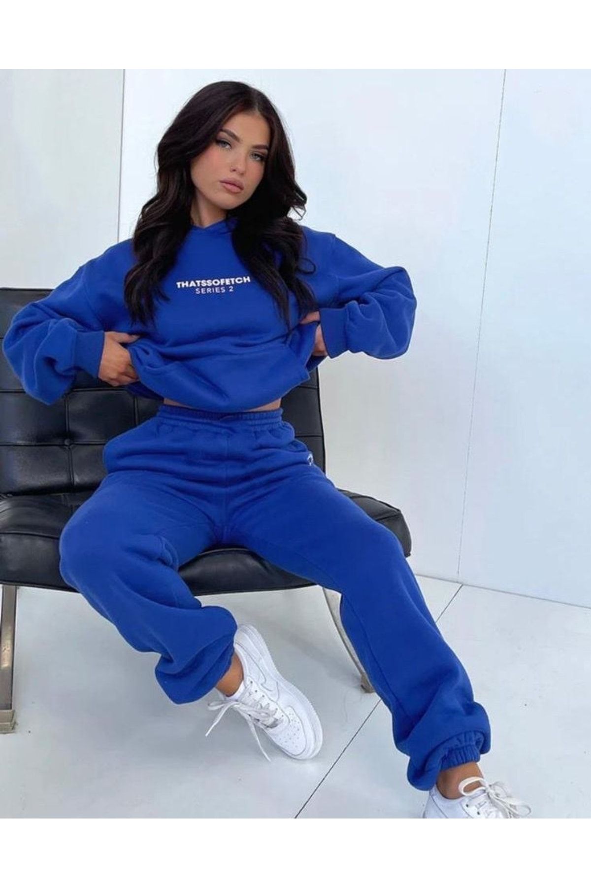 AFROGİYİM-Γυναικεία Σετ φόρμας Thatssofetch Printed Oversize 3