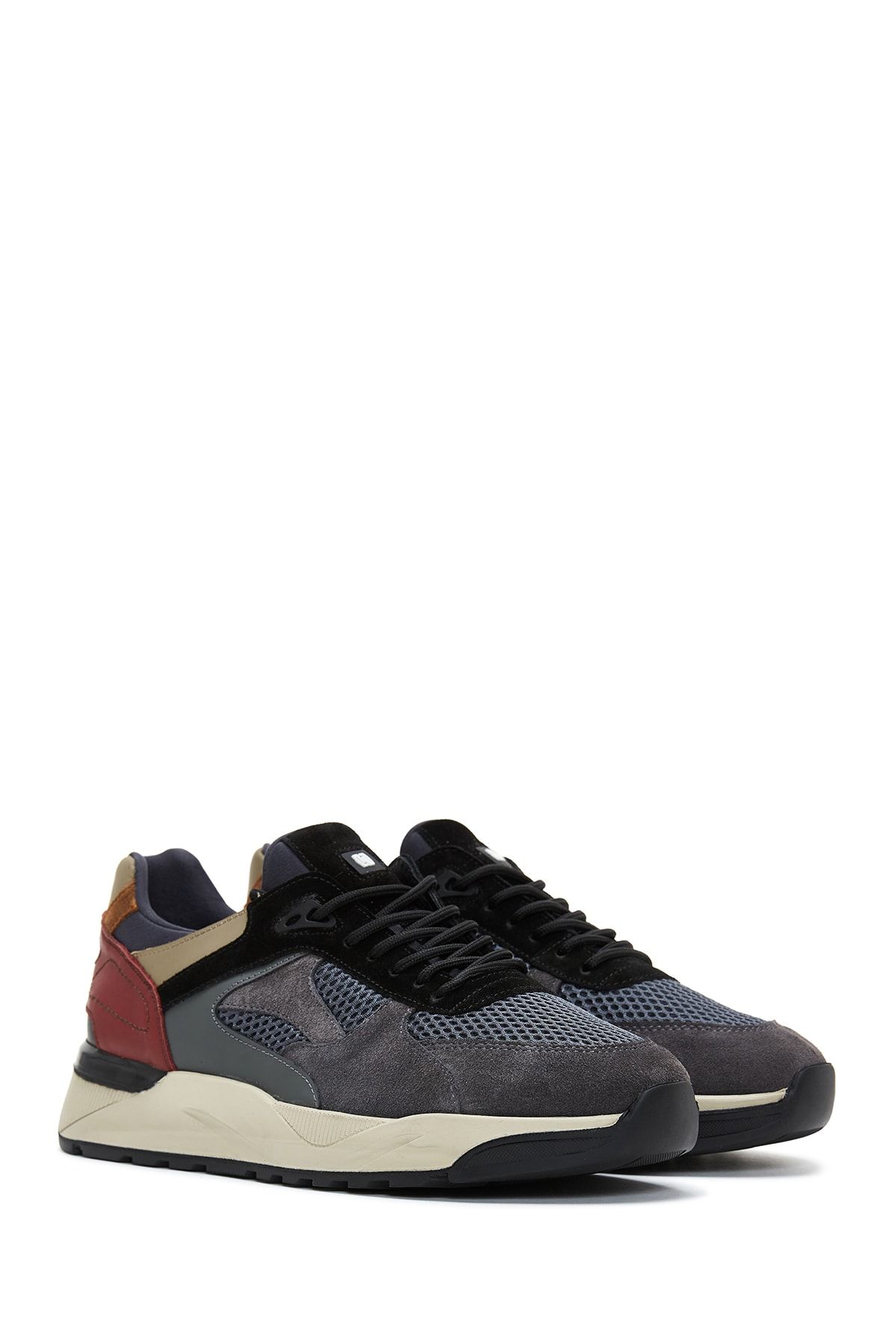Gri - Erkek Deri Sneaker
