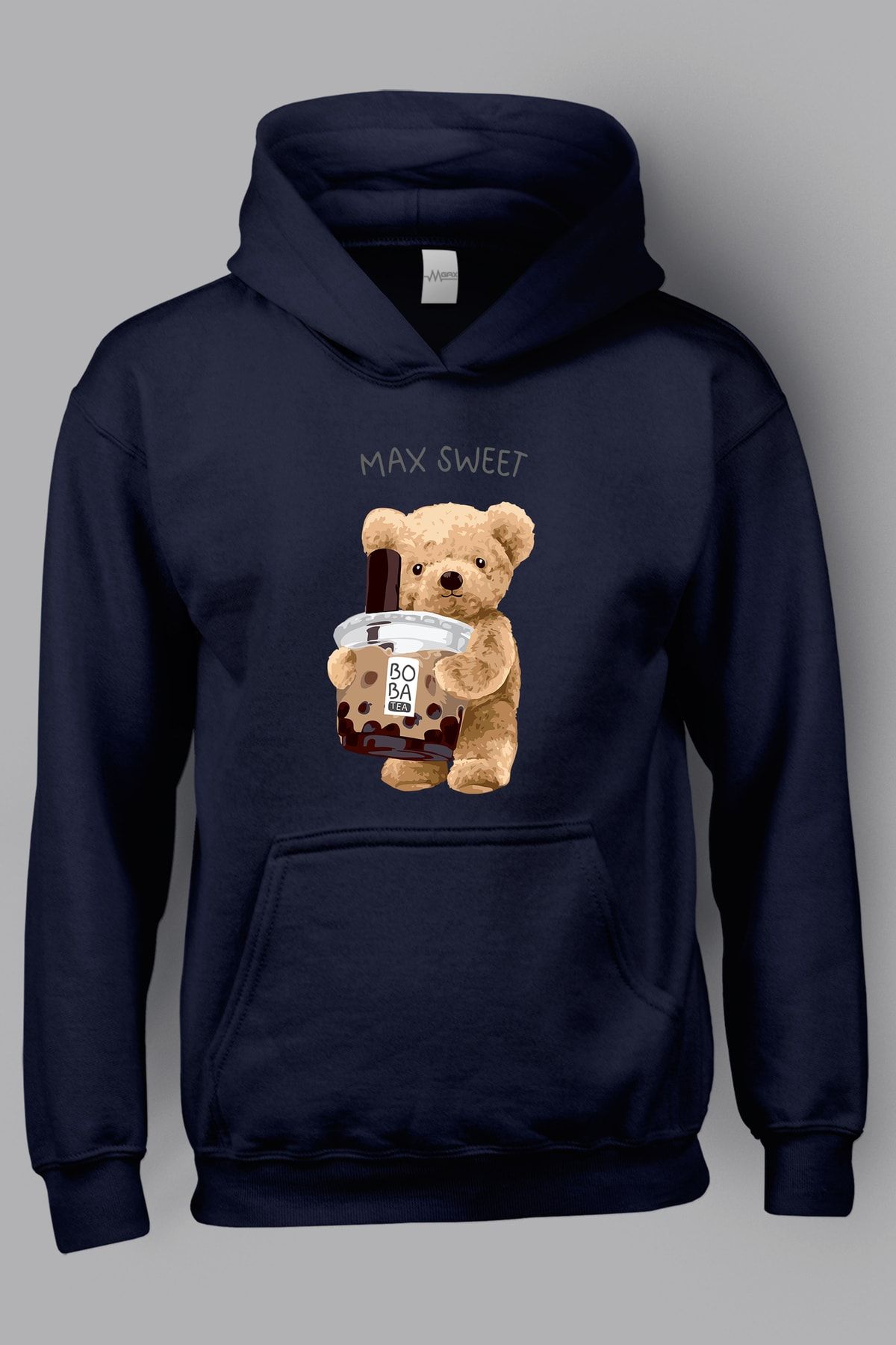 MGAX Cute Bear Max Sweet Printed Hooded Sweatshirt Trendyol