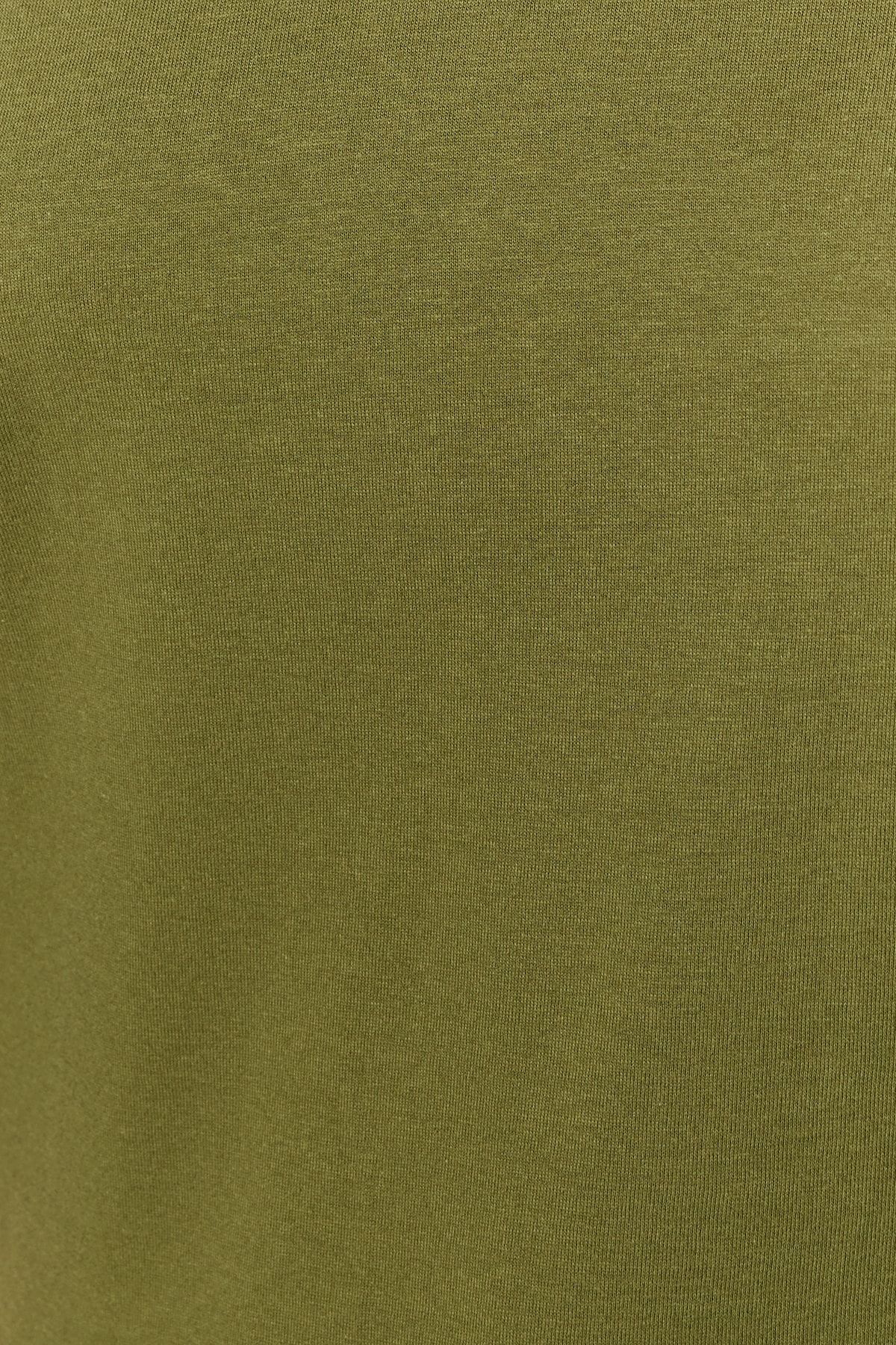 Trendyol Collection-Khaki-Beige, 100 % Baumwolle, 2er-Pack Basic-Strick-T-Shirts mit V-Ausschnitt TWOSS23TS00002 8