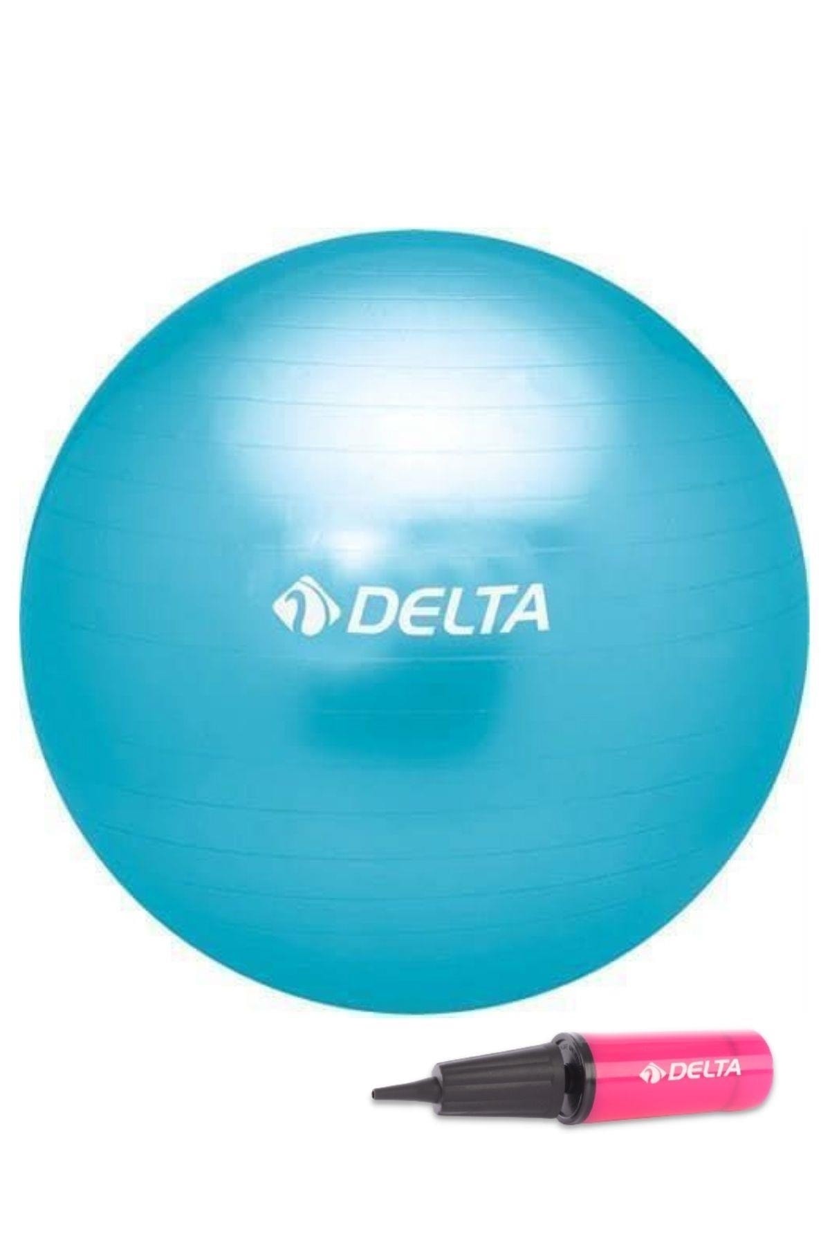 Delta 85 Cm Mavi Deluxe Pilates Topu Ve Çift Yönlü Pompa Seti