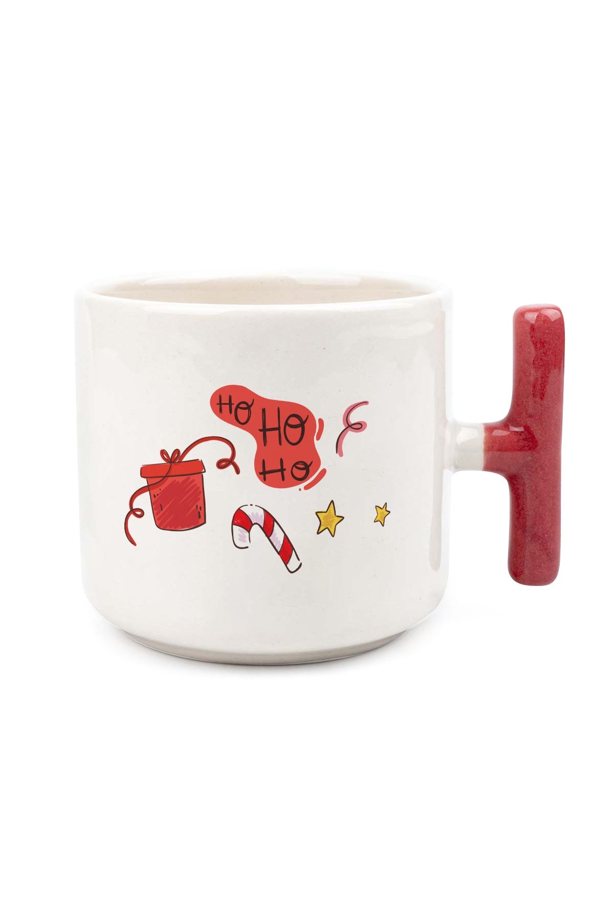 PEGO-Santa Claus Ho Ho Ho Cream Shiny Mug (red Handle) 2