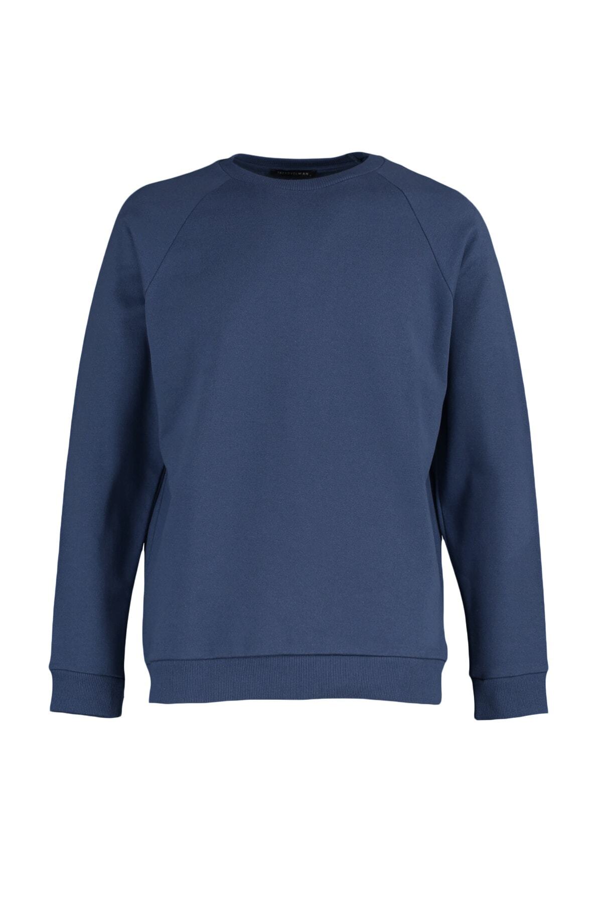 Trendyol Collection-Navy Blue OverSize polár pulóver - meleg, széles szabású TMNAW23SW00190 10