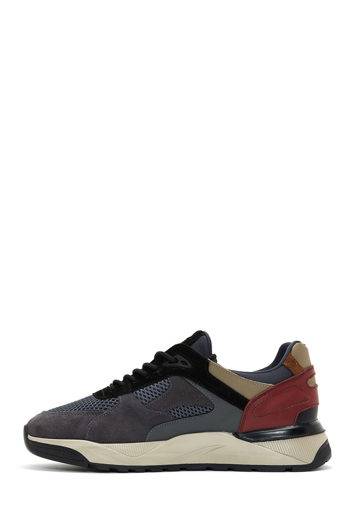 Gri - Erkek Deri Sneaker