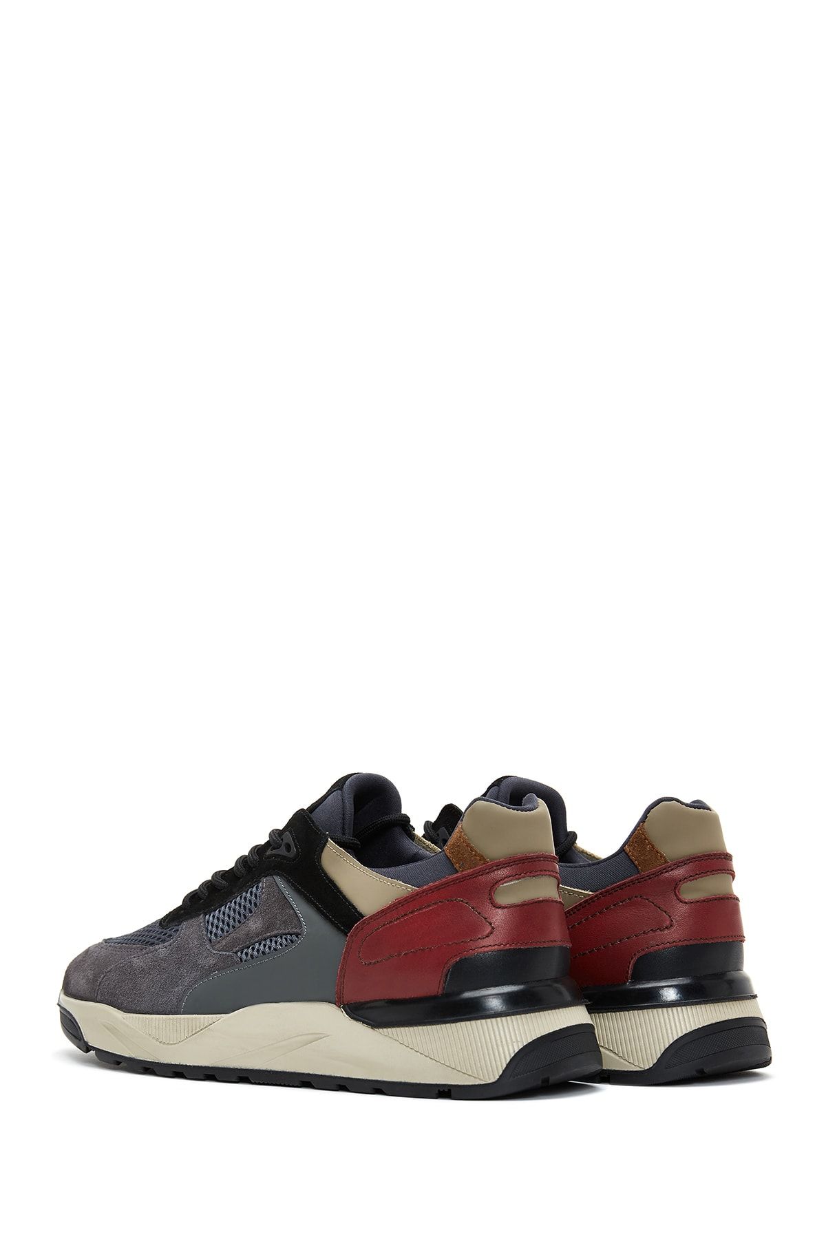 Gri - Erkek Deri Sneaker