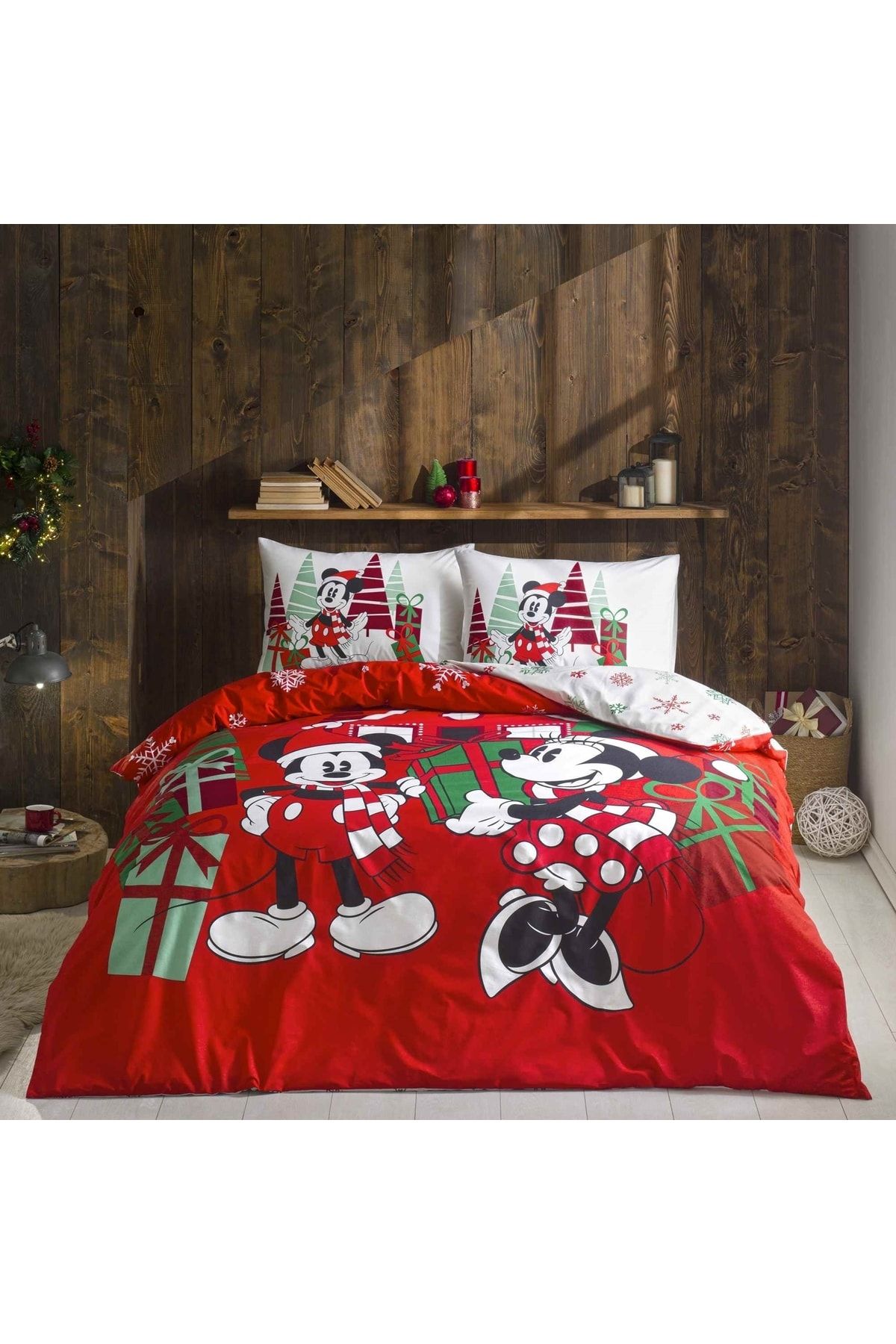 Taç-Disney Minnie&mickey Christmas Cotton Double Duvet Cover Set 5