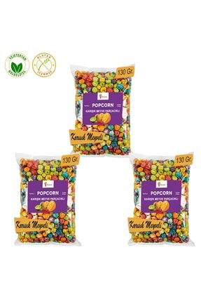 3 Paket Karışık Meyve Parçacıklı Patlamış Mısır / Popcorn 130 gr. 2772M-3