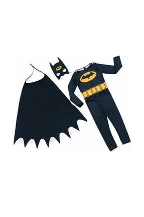 Erkek Çocuk Siyah Batman Pelerinli Maskeli Kostüm V125V