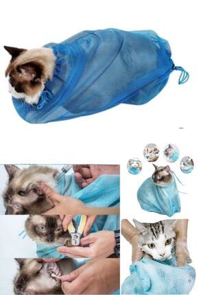 Palpet Kedi Yıkama Filesi Mavi Renk Kedi Bakımı Temizliği Eldiveni EXPAL055B KEDİ YIKAMA FİLESİ