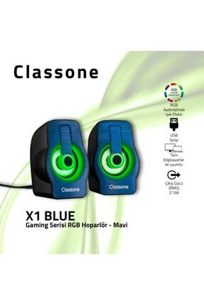 X1 Blue Rgb Gamıng Hoparlör-mavi CLASSONE X1 BLUE