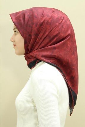 Sanfora Bulut Desen Twill Eşarp-8003-3-bordo