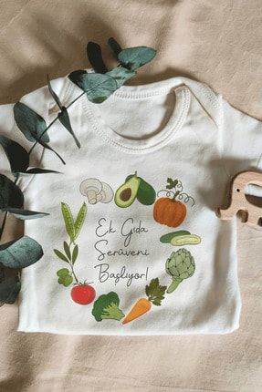 Bebek Kısa Kol Organik Bebek Body ek gıda serüveni body