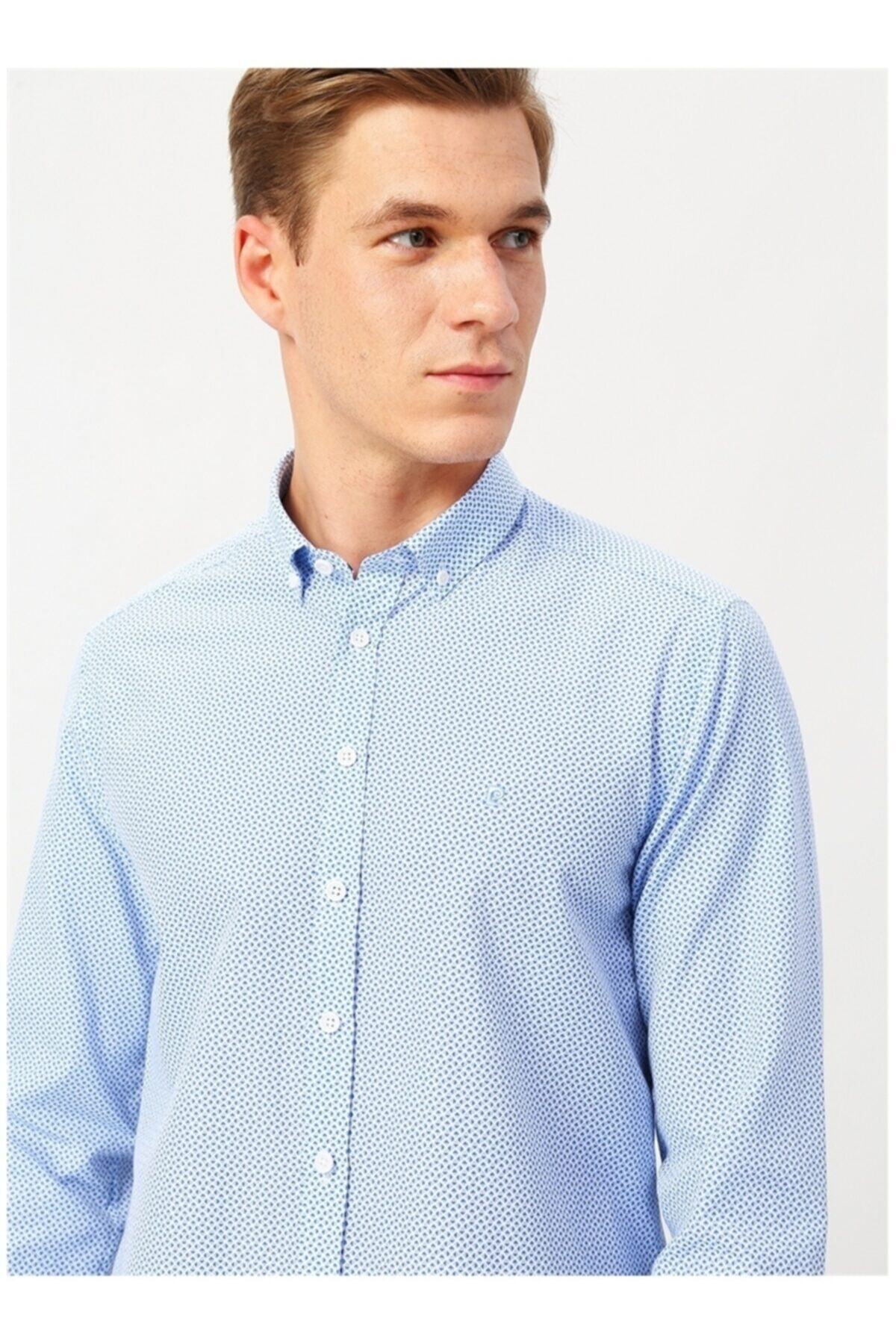 پیراهن مردانه آبی پیرکاردین | 505594204 اورجینال - تصویر 6