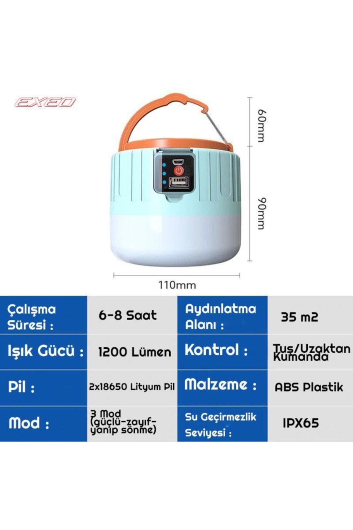 Güneş Enerjili Solar Led Su Geçirmez Usb Şarjlı Kamp Feneri 2