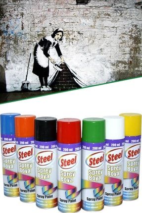 Steel Sprey Boya Sarı 200 Ml Grafiti Boyası 1410 MBSLSBSIMLGB