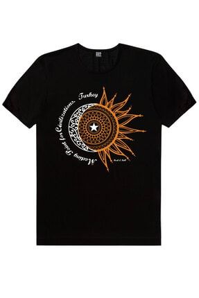 Erkek Siyah Türkiye Ay Yıldız Kısa Kollu T-shirt 1M1BM363FS