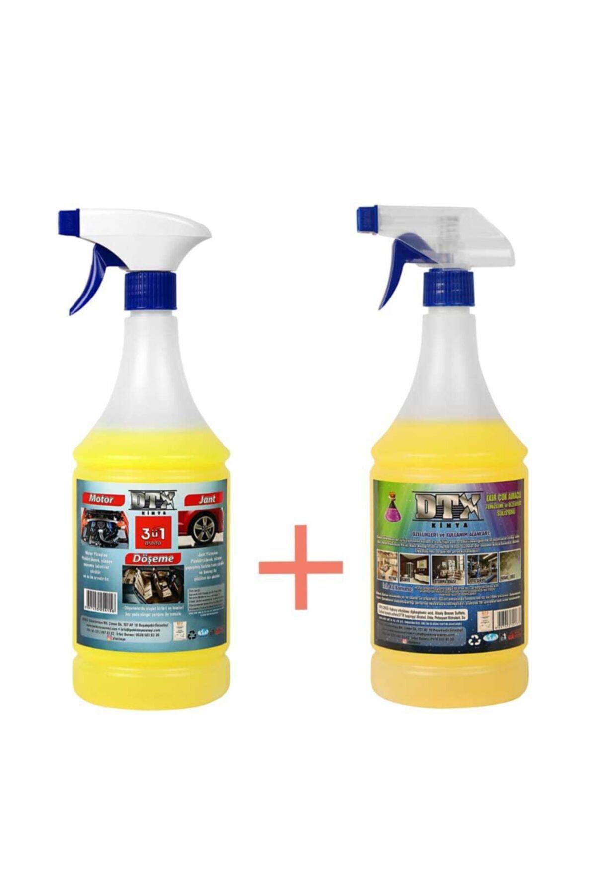 Döşeme Jant Ve Motor Temizleme Sıvısı Yağ Sök. 1 Lt & Ixir Çok Amaçlı Temizleyici Sprey 1 Lt