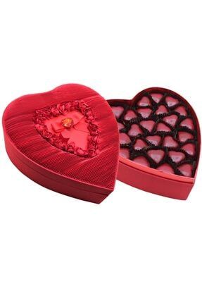 Kalpli Spesiyel Çikolata Büyük Boy Taş Detaylı Kalpli Çikolata Kutusu SGK-B5-SP3