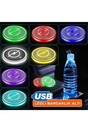 Opeluyumlu Gece Sensörlü Ledli Bardaklık Altı Usb Şarjlı 7 Farklı Renk OPELBARDAKLIK
