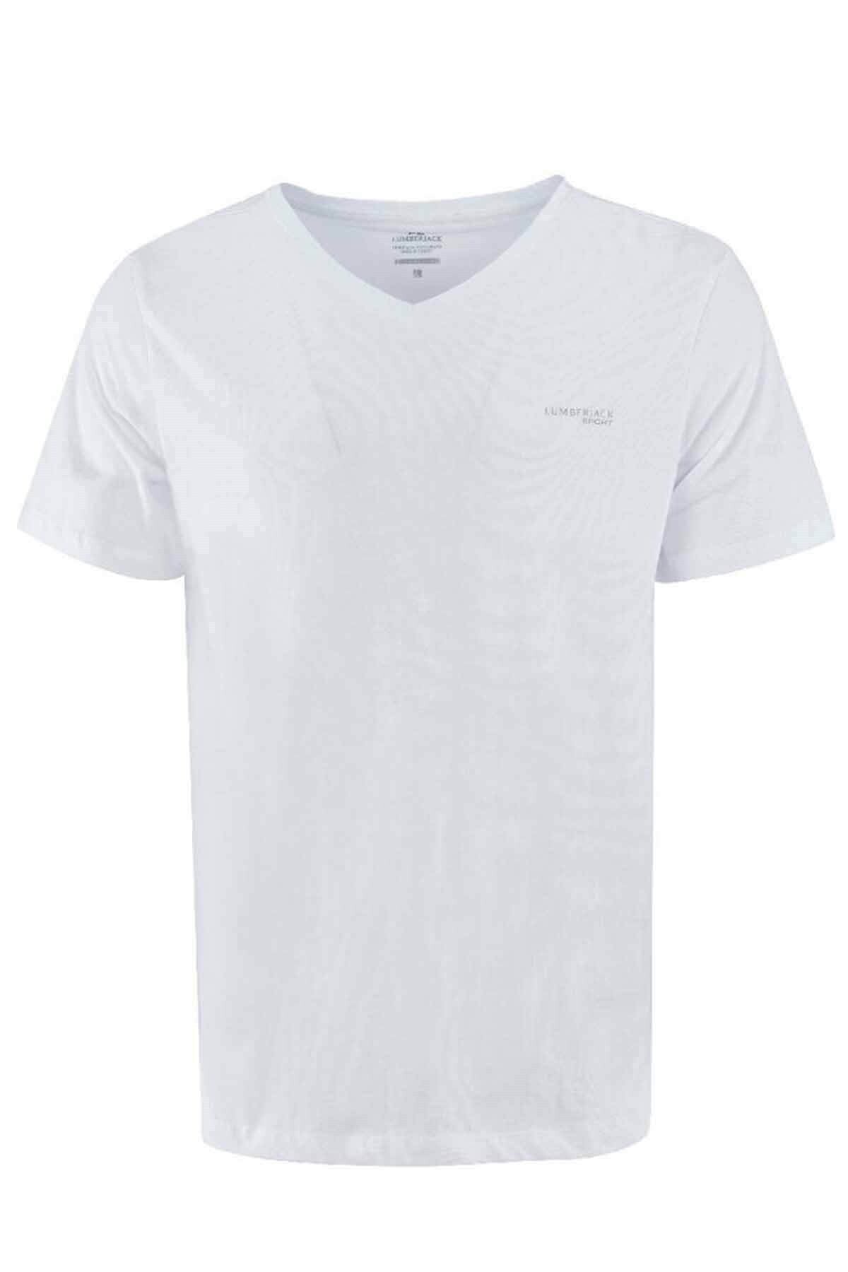 CT111 BASIC MODAL V NECK Beyaz Erkek T-Shirt 100581763