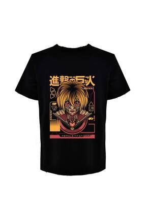Unisex Siyah Anime T-Shirt TS1235856