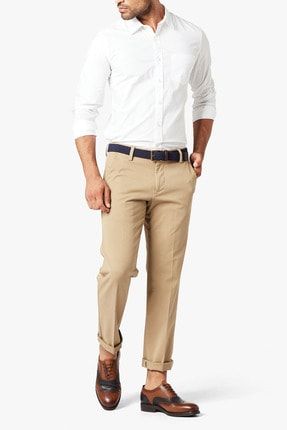 Erkek Smart 360 Flex Workday Khaki Pantolon, Slim Fit 3627200010 36272-0001