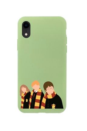 Iphone Xr Harry Ron Hermione Tasarımlı Yeşil Telefon Kılıfı MCIPXRLHRHP