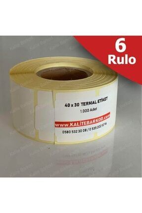 40x30 Termal Etiket | 6 Rulo Barkod Etiket | T.100x150-6R