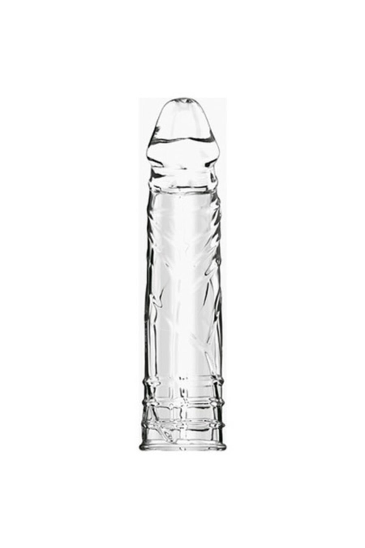 Damarlı Dolgulu Uzatmalı Silikon Penis Kılıfı 16 Cm