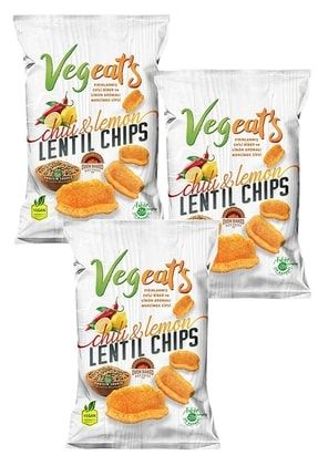 Vegan Fırınlanmış Chili Biber Limonlu Mercimek Cipsi 50 Gr 3'lü Paket ORGVCBL3