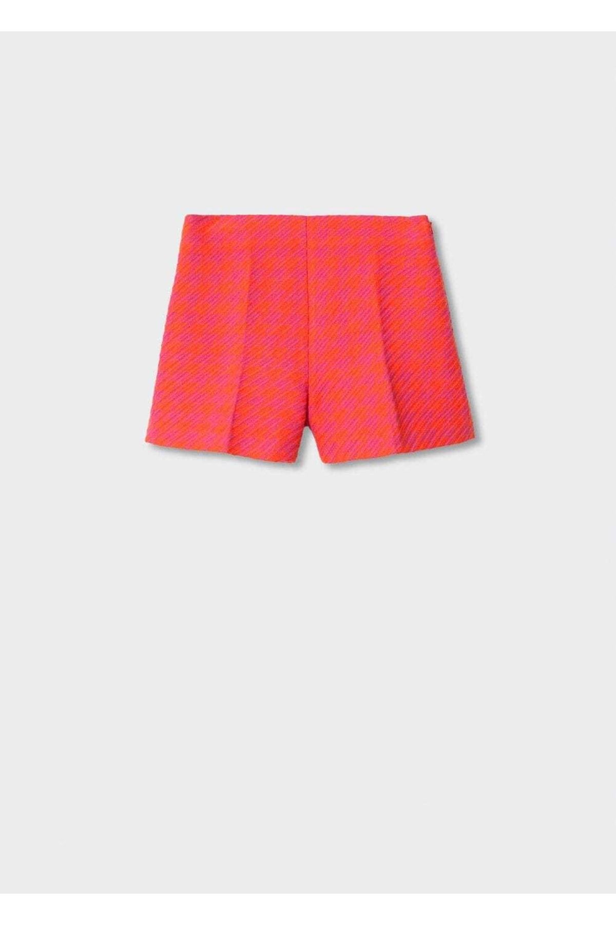 MANGO Woman-Houndstooth Patterned Shorts 3