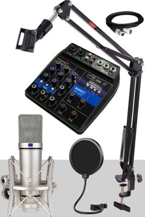 Cx1 Mixer Set Condenser Mikrofon Ses Kartlı Mikser Stand Filtre 22085