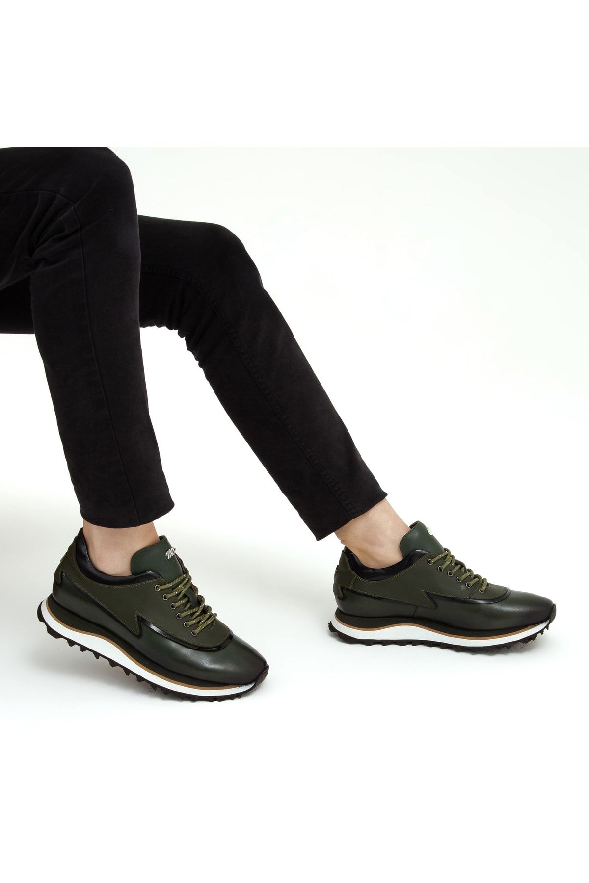 Tamer Tanca Haki - Erkek Derı Sneakers &amp; Spor Ayakkabı 383 5268 Erk Ayk Sk22/23 ZN9361