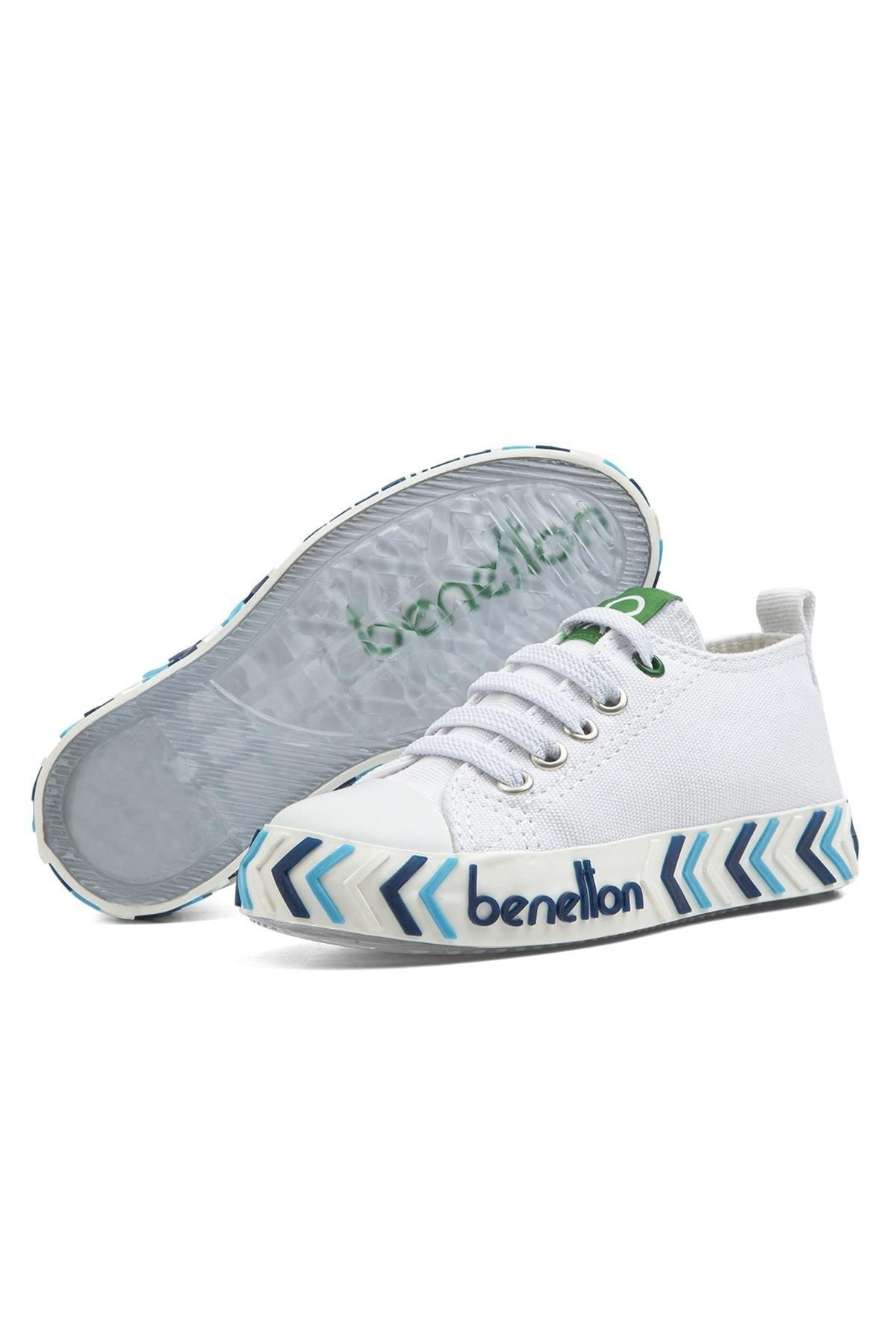 اسنیکر سفید دخترانه و پسرانه بچگانه ® | Bn 30640 3394 آبی کفش ورزشی بچه گانه Benetton